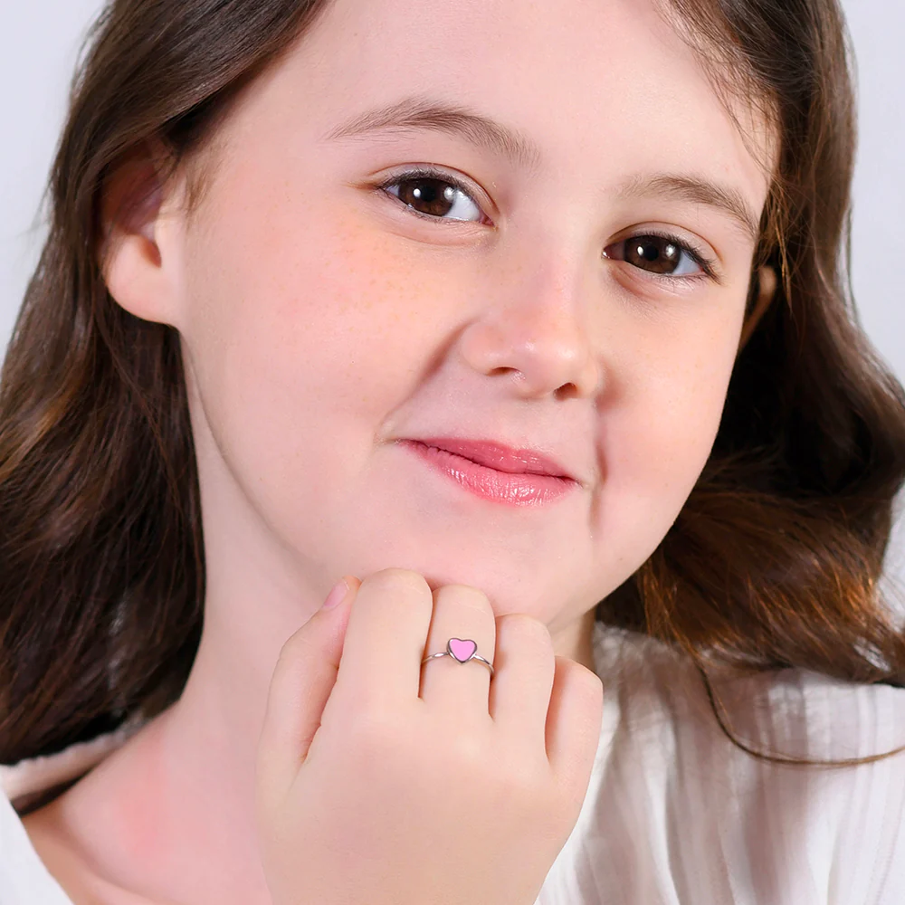 ANELLO BAMBINA IN ACCIAIO CON CUORE - Image 3