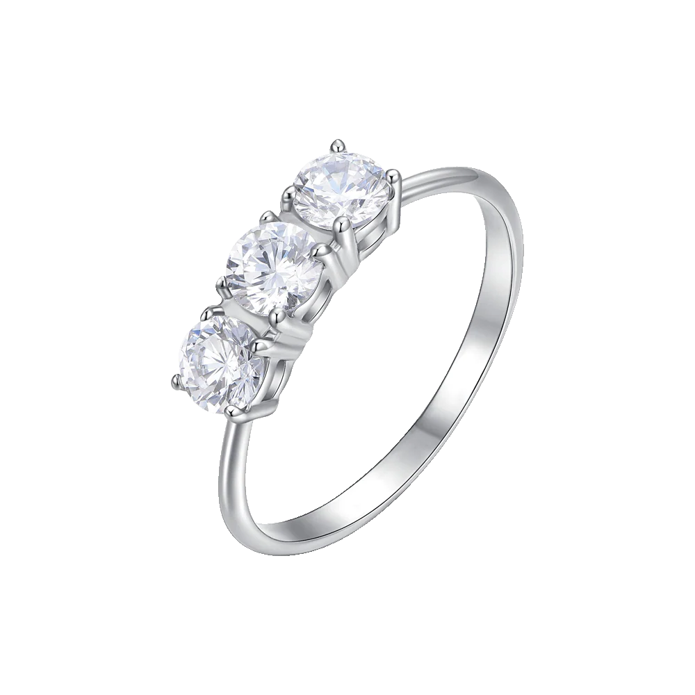 ANELLO DONNA IN ACCIAIO CON CRISTALLI BIANCHI - TAGLIA 18