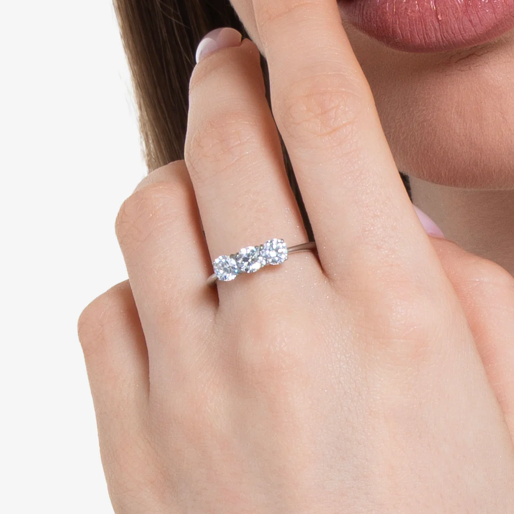 ANELLO DONNA IN ACCIAIO CON CRISTALLI BIANCHI - MISURA 12 - Image 2