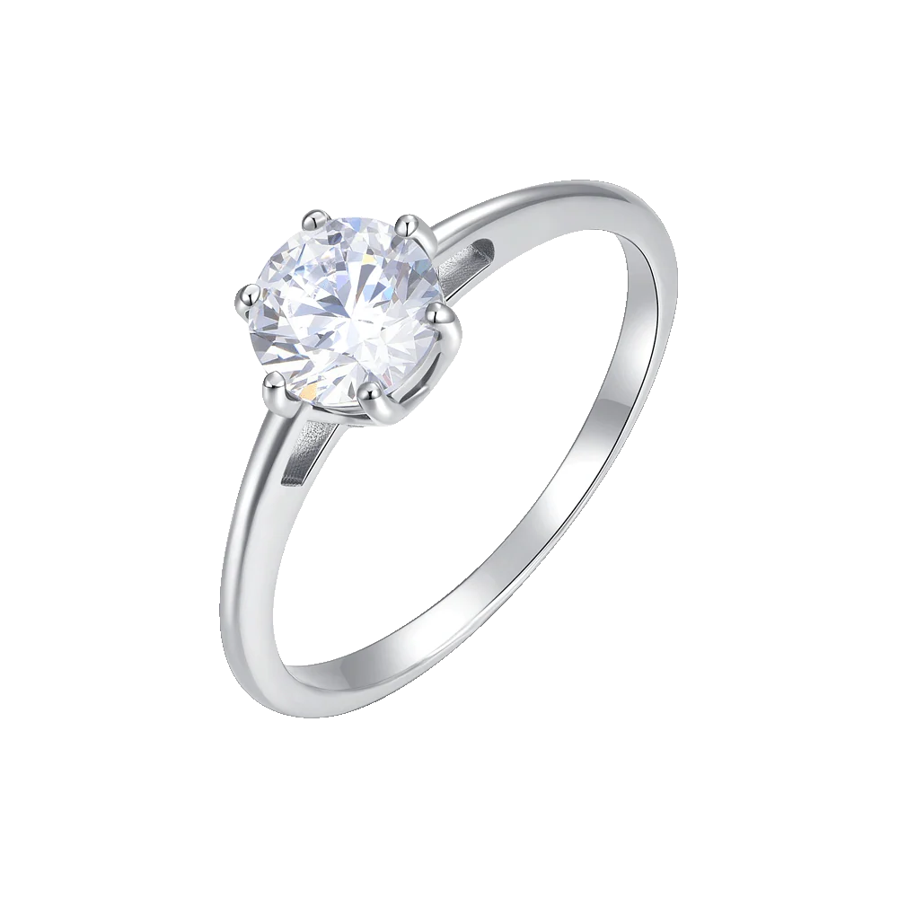 ANELLO DONNA IN ACCIAIO CON CRISTALLO BIANCO - TAGLIA 16