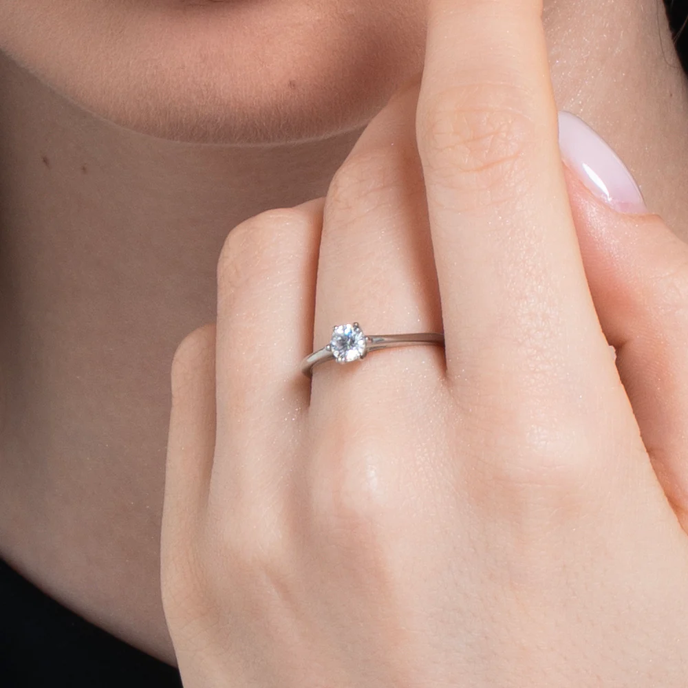 ANELLO DONNA IN ACCIAIO CON CRISTALLO BIANCO - MISURA 16 - Image 2