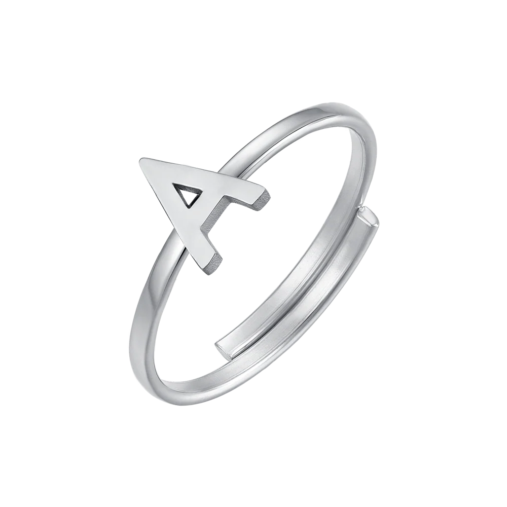 ANELLO DONNA IN ACCIAIO CON LETTERA