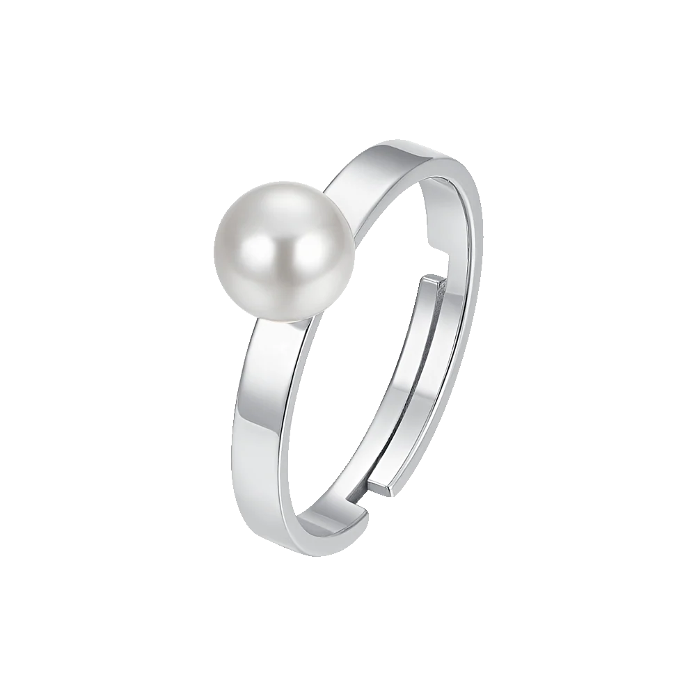 ANELLO DONNA IN ACCIAIO CON PERLA SINTETICA