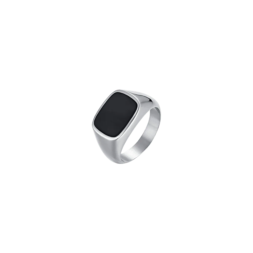 ANELLO UOMO SIGILLO IN ACCIAIO E IP NERO - Image 5