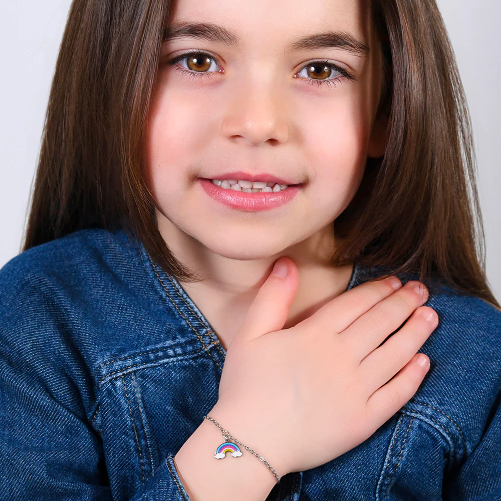 BRACCIALE BAMBINA IN ACCIAIO CON ARCOBALENO - Image 3
