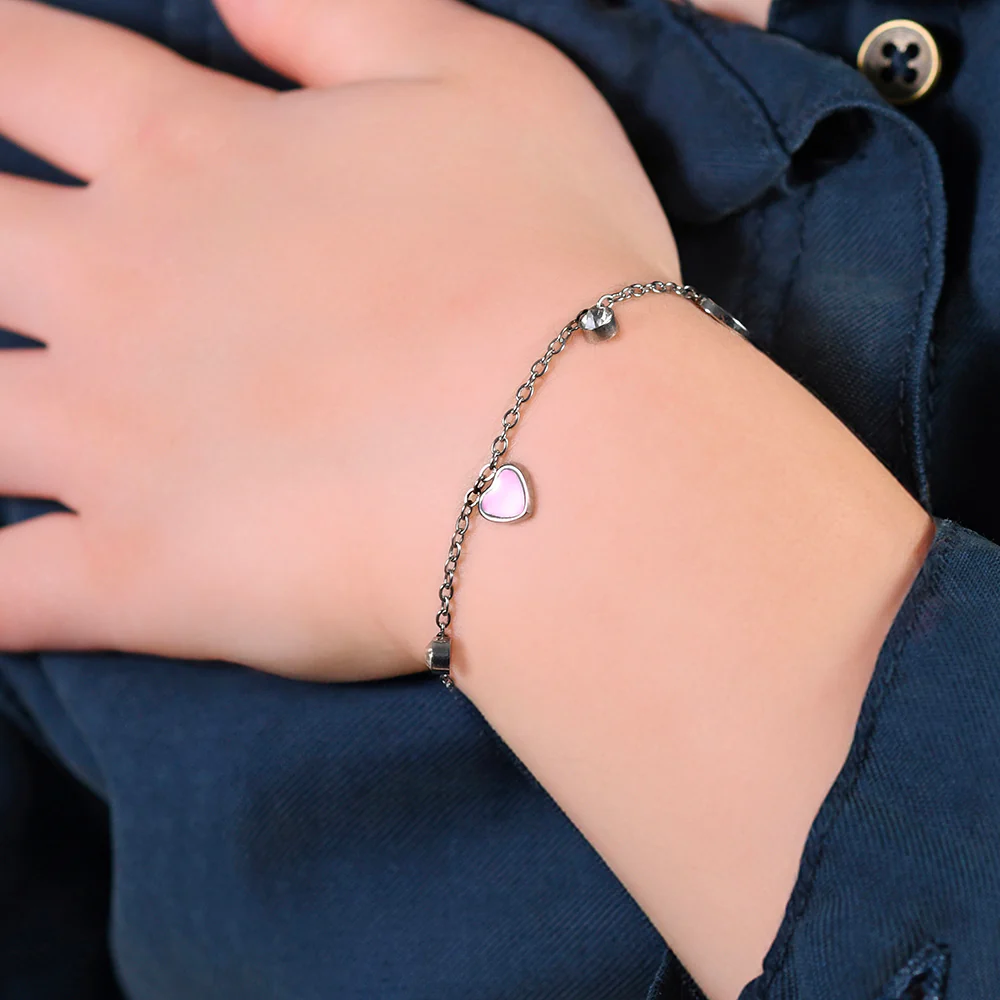 BRACCIALE BAMBINA IN ACCIAIO CON CUORE - Image 2