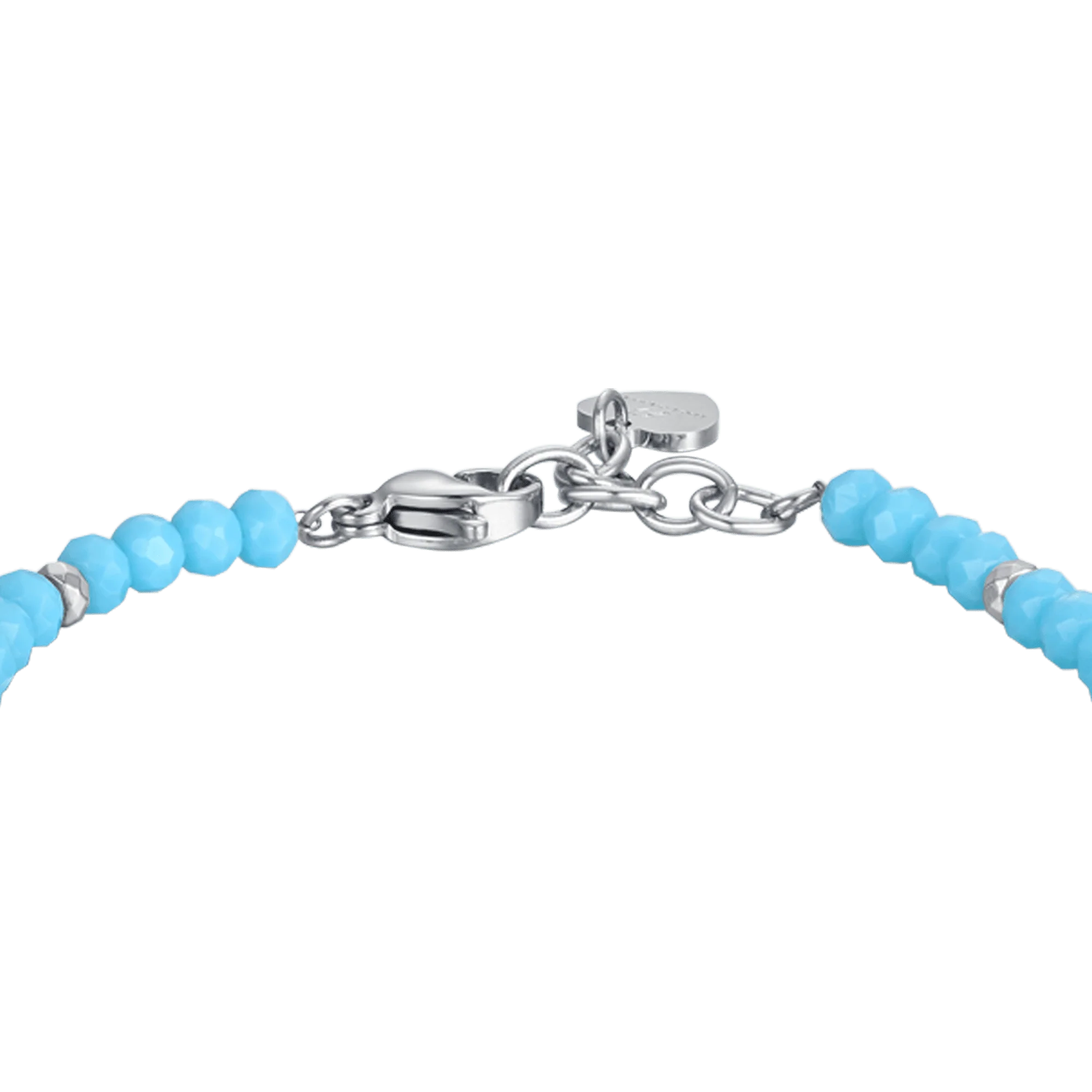 BRACCIALE BAMBINA IN ACCIAIO CON PIETRE TURCHESI E CUORI - Image 5