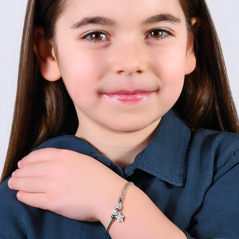 BRACCIALE BAMBINA IN ACCIAIO CON STELLA CON CRISTALLI BIANCHI - Image 3