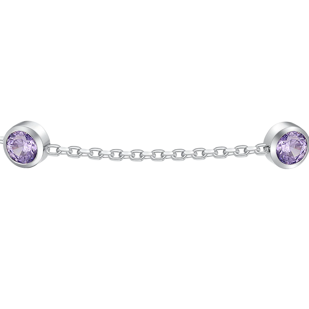BRACCIALE BAMBINA IN ACCIAIO CON ZIRCONI VIOLA - Image 2