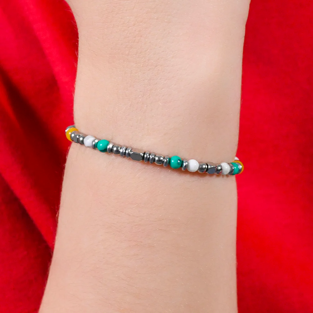 BRACCIALE BAMBINO IN ACCIAIO CON PIETRE MULTICOLOR - Image 2