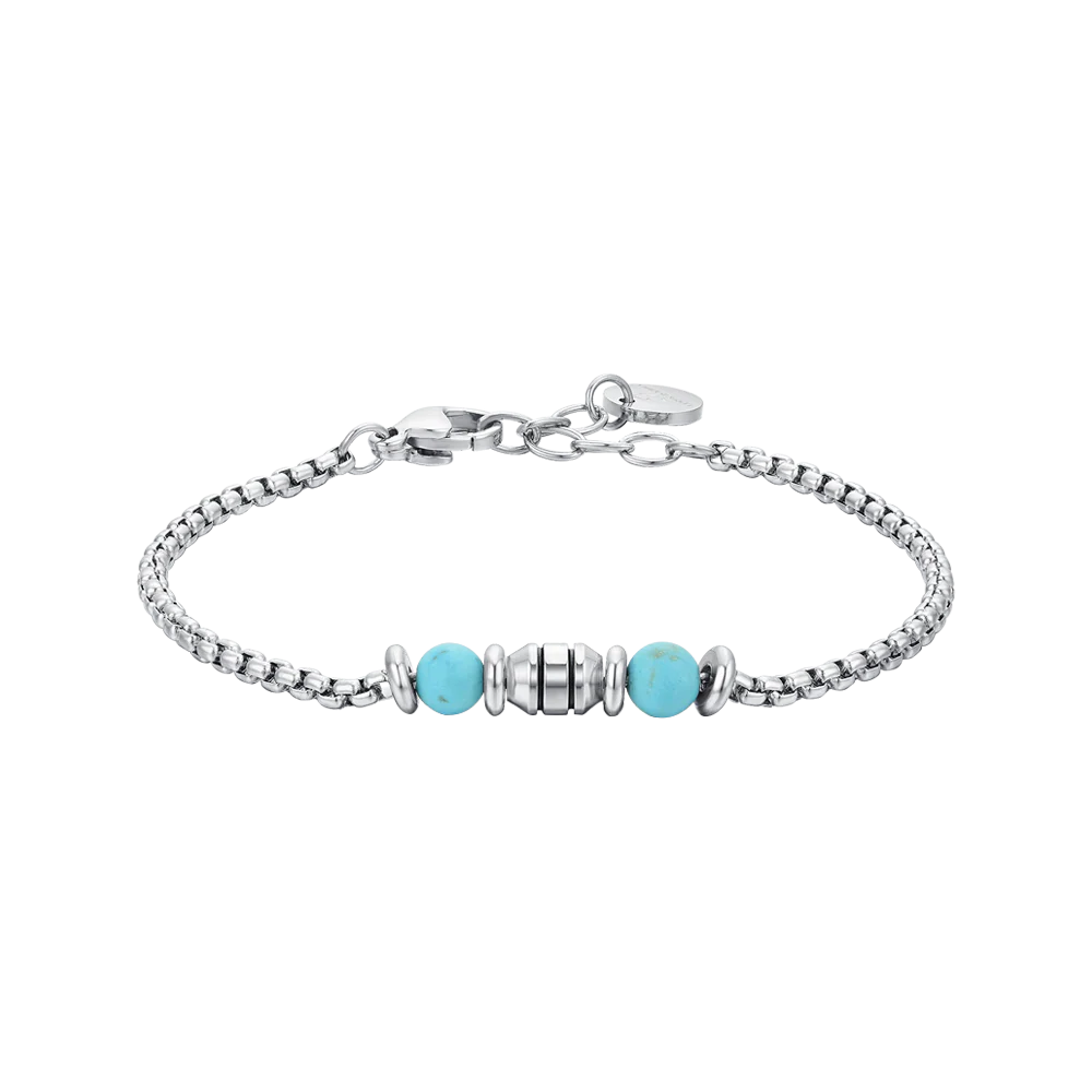 BRACCIALE BAMBINO IN ACCIAIO PIETRE TURCHESI