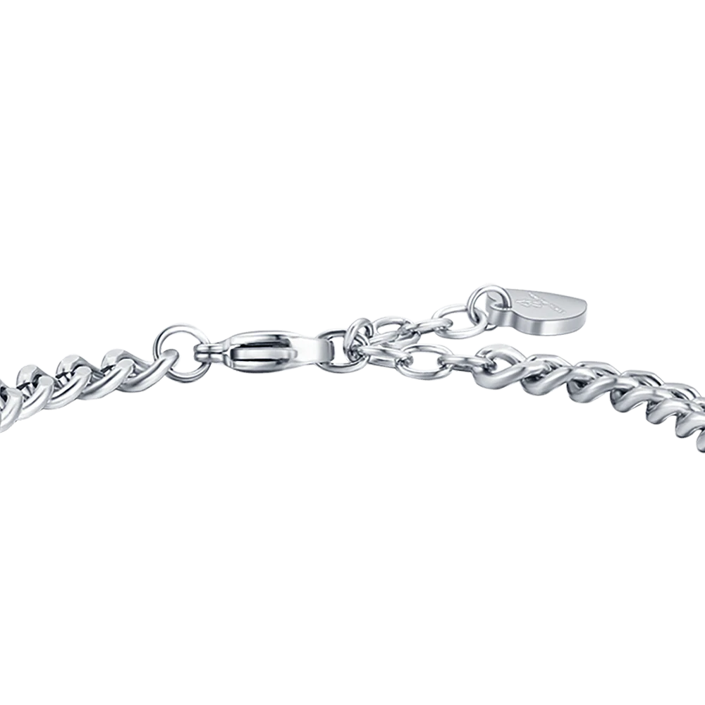 BRACCIALE DONNA IN ACCIAIO AMORE CON CRISTALLI BIANCHI - Image 5
