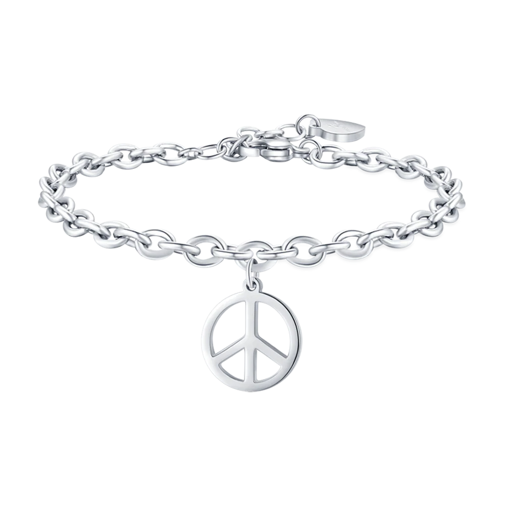 BRACCIALE DONNA IN ACCIAIO CON SIMBOLO PACE