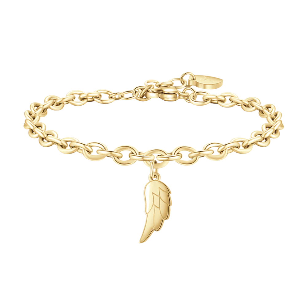 BRACCIALE DONNA IN ACCIAIO DORATO CON ALA