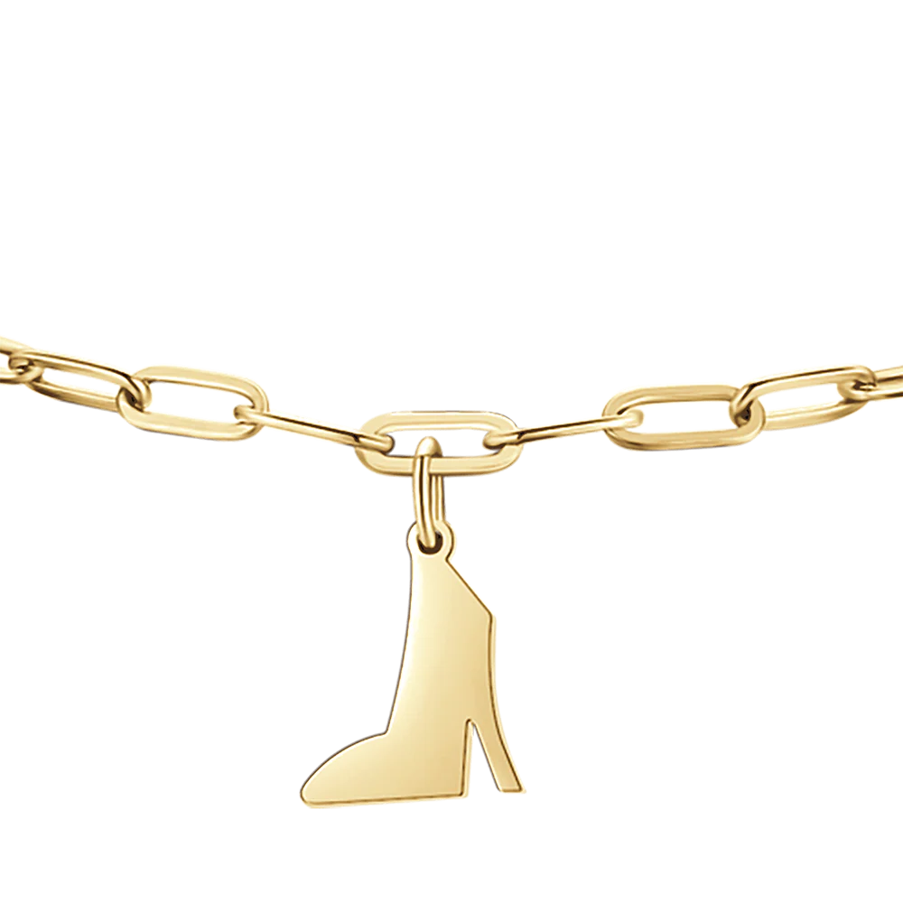 BRACCIALE DONNA IN ACCIAIO DORATO CON CUORE, SCARPA E STELLA - Image 4