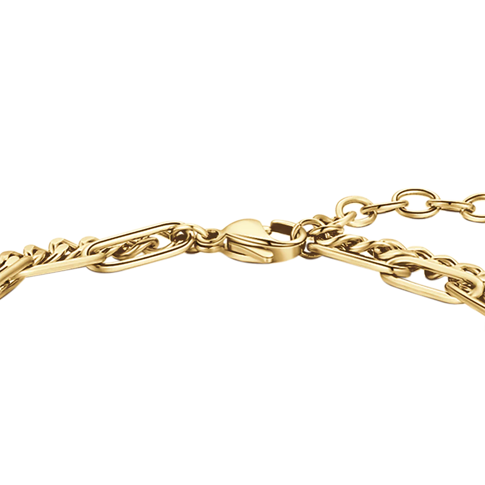 BRACCIALE DONNA IN ACCIAIO DORATO CON CUORI E STELLE - Image 5