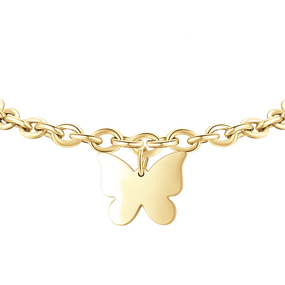 BRACCIALE DONNA IN ACCIAIO DORATO CON FARFALLA - Image 4