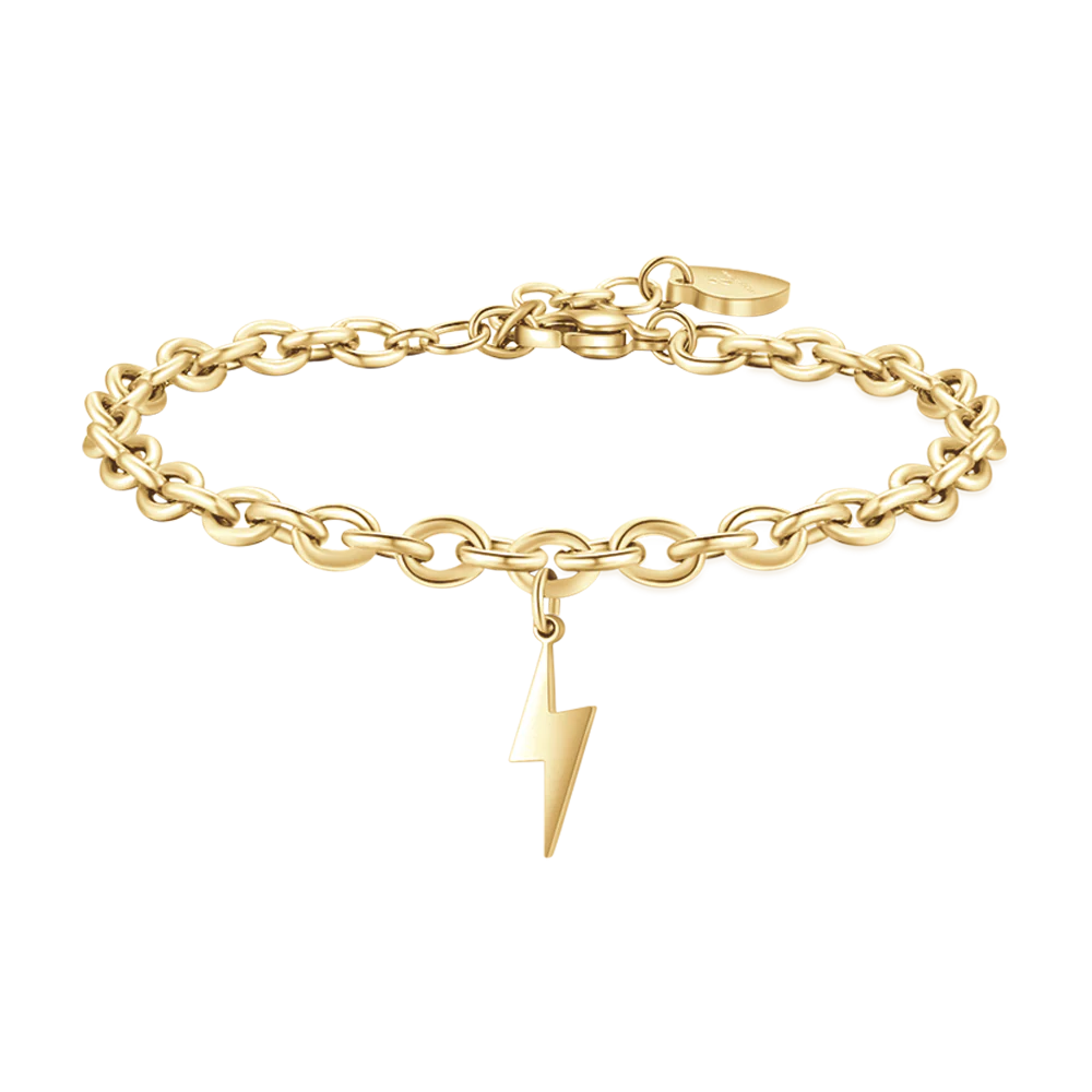 BRACCIALE DONNA IN ACCIAIO DORATO CON FULMINE