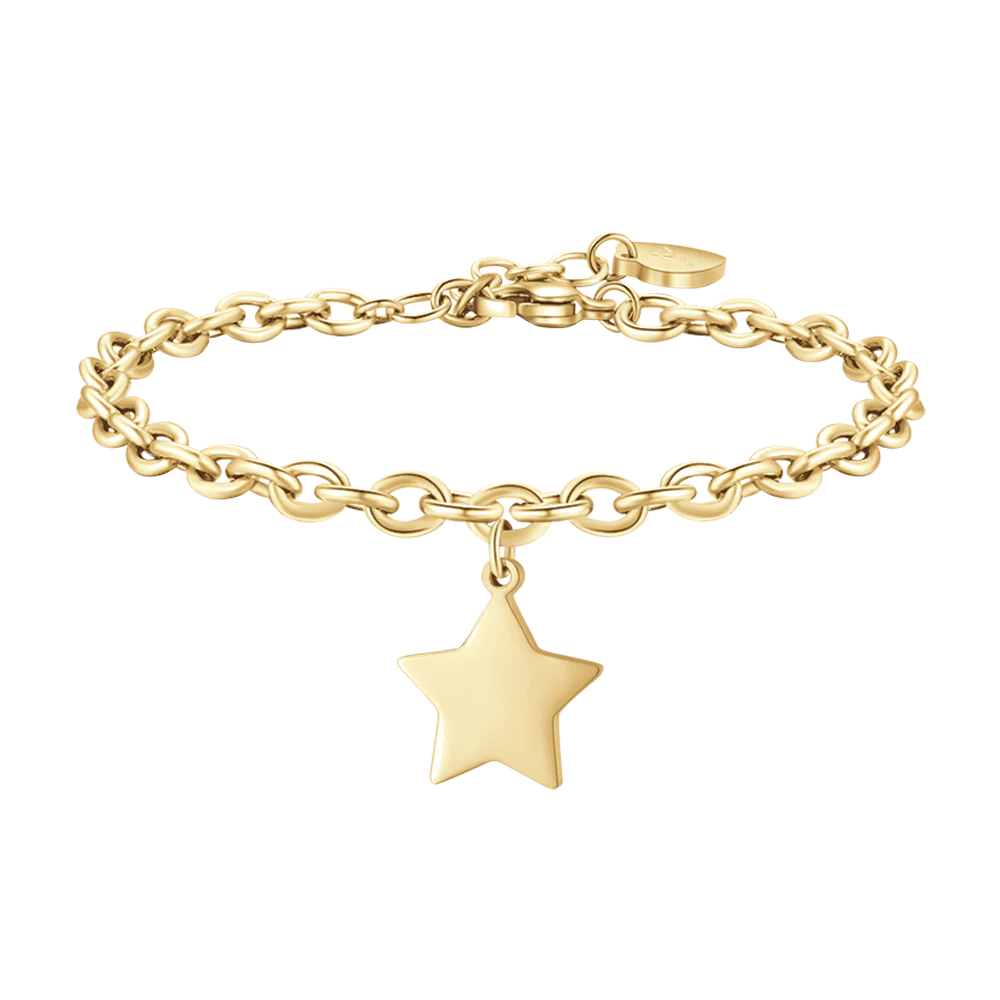 BRACCIALE DONNA IN ACCIAIO DORATO CON STELLA