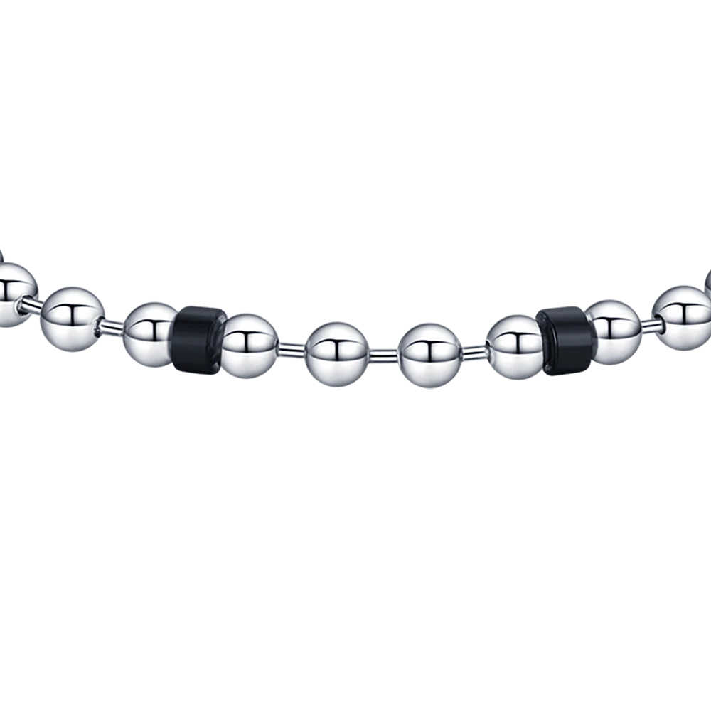 BRACCIALE UOMO IN ACCIAIO NERO CON ELEMENTI IN ACCIAIO - Image 4