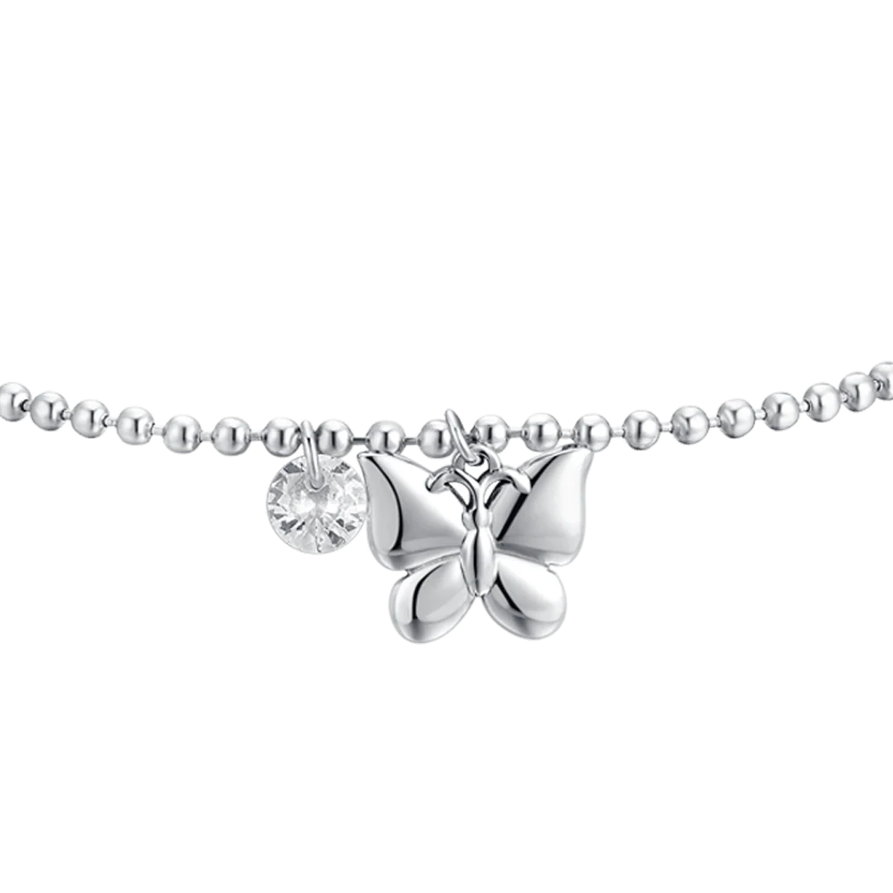 BRACCIALE DONN IN ACCIAIO FARFALLA E ZIRCONE - Image 4