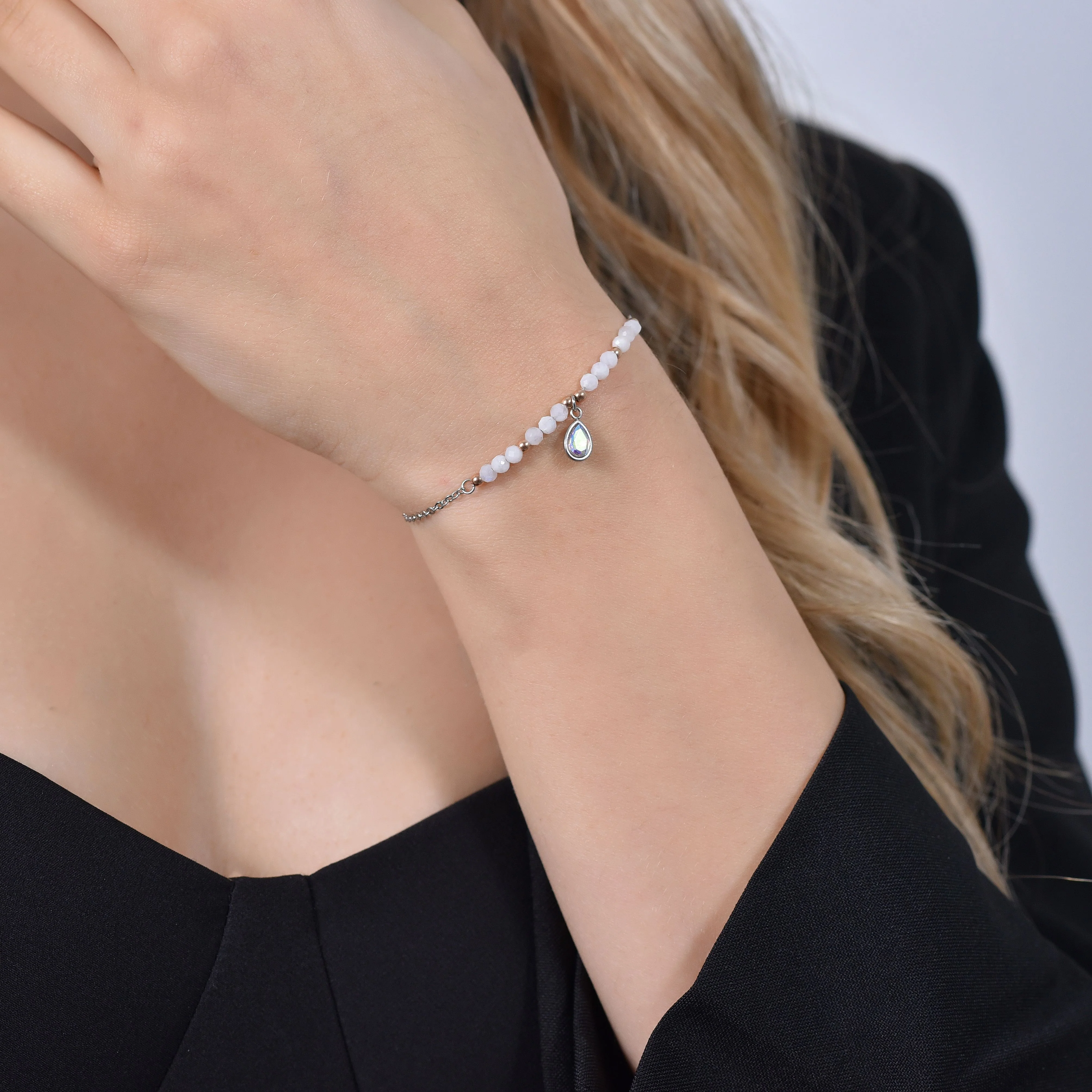 BRACCIALE DONNA IN ACCIAIO AGATA BIANCA - Image 2