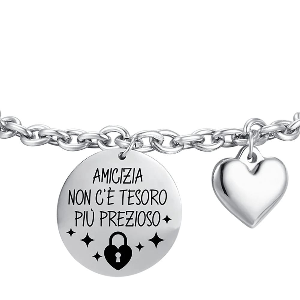 BRACCIALE DONNA IN ACCIAIO AMICIZIA NON C'E' TESORO PIù PREZIOSO - Image 4