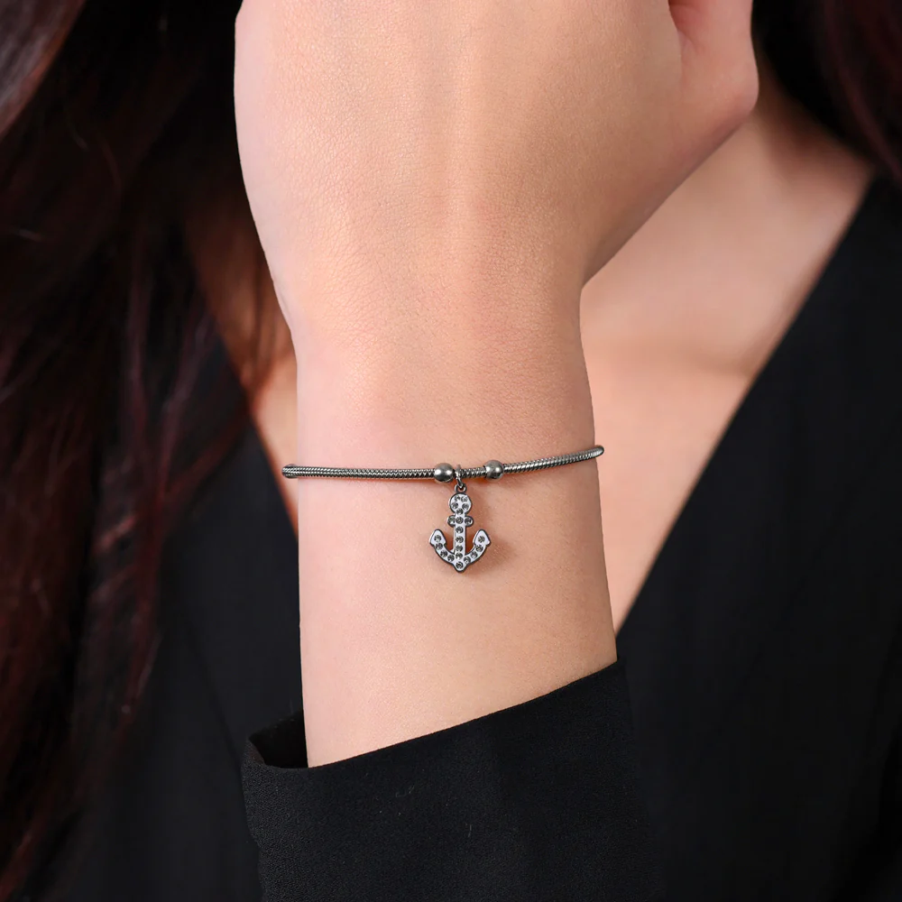 BRACCIALE DONNA IN ACCIAIO CON ANCORA - Image 2