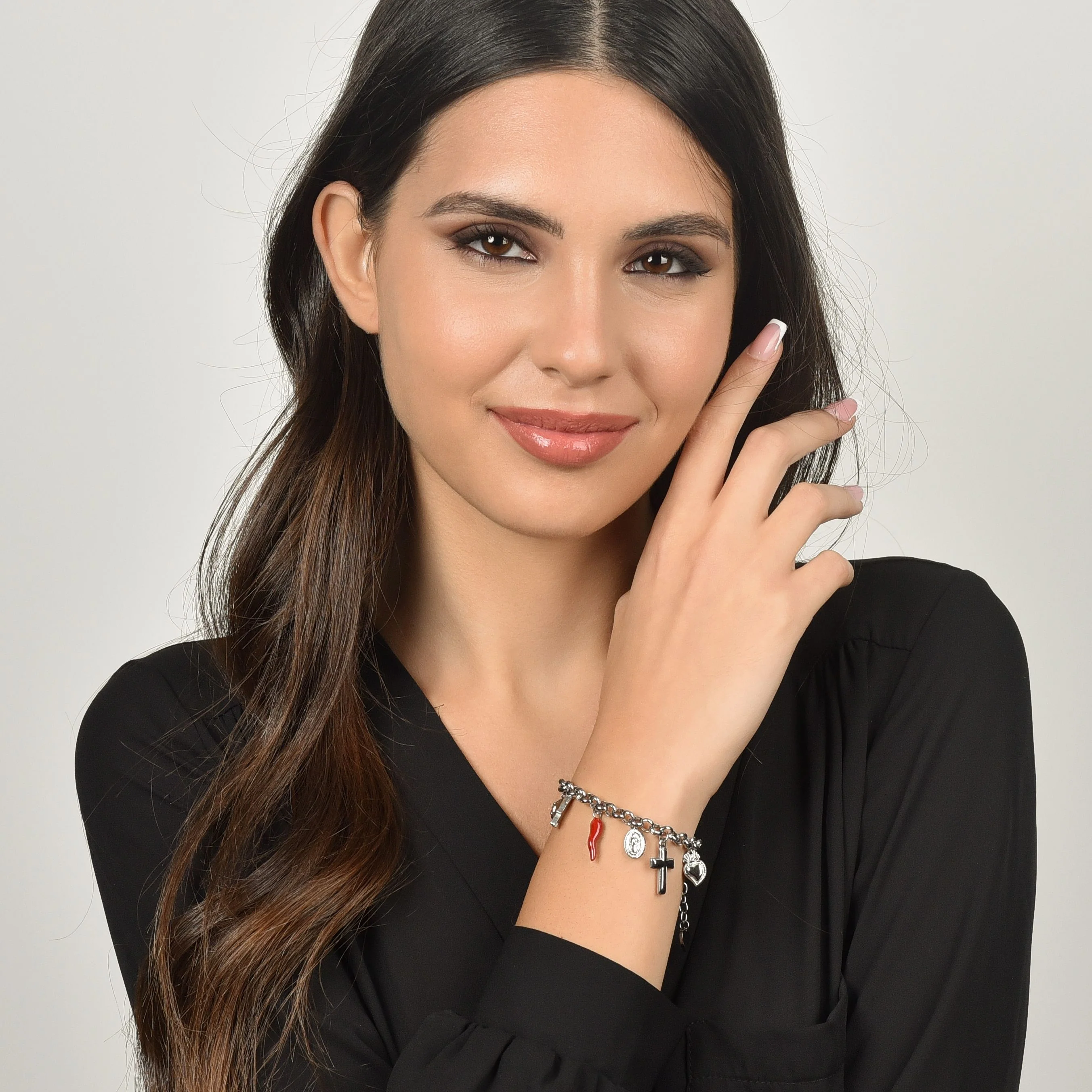 BRACCIALE DONNA IN ACCIAIO CON CHARMS - Image 3