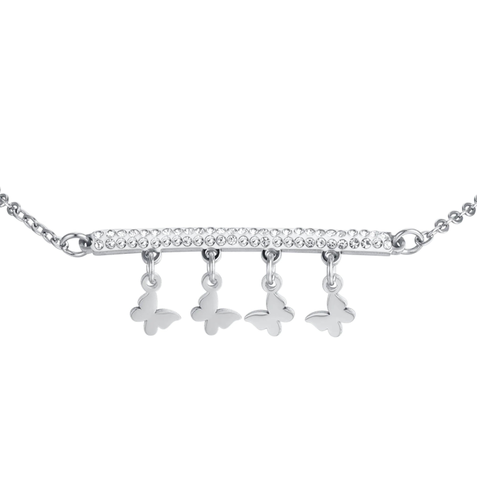 BRACCIALE DONNA IN ACCIAIO CON CIONDOLI FARFALLE - Image 5