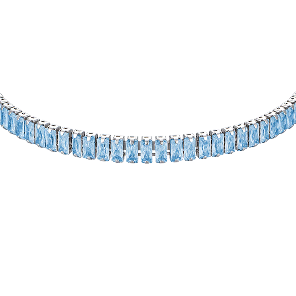 BRACCIALE DONNA IN ACCIAIO CON CRISTALLI AZZURRI - Image 4