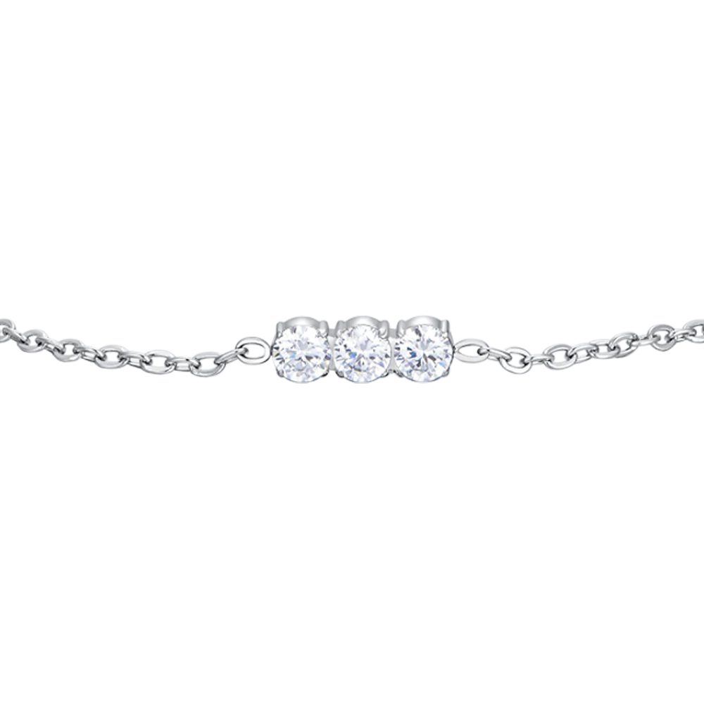 BRACCIALE DONNA IN ACCIAIO CON CRISTALLI BIANCHI - Image 4