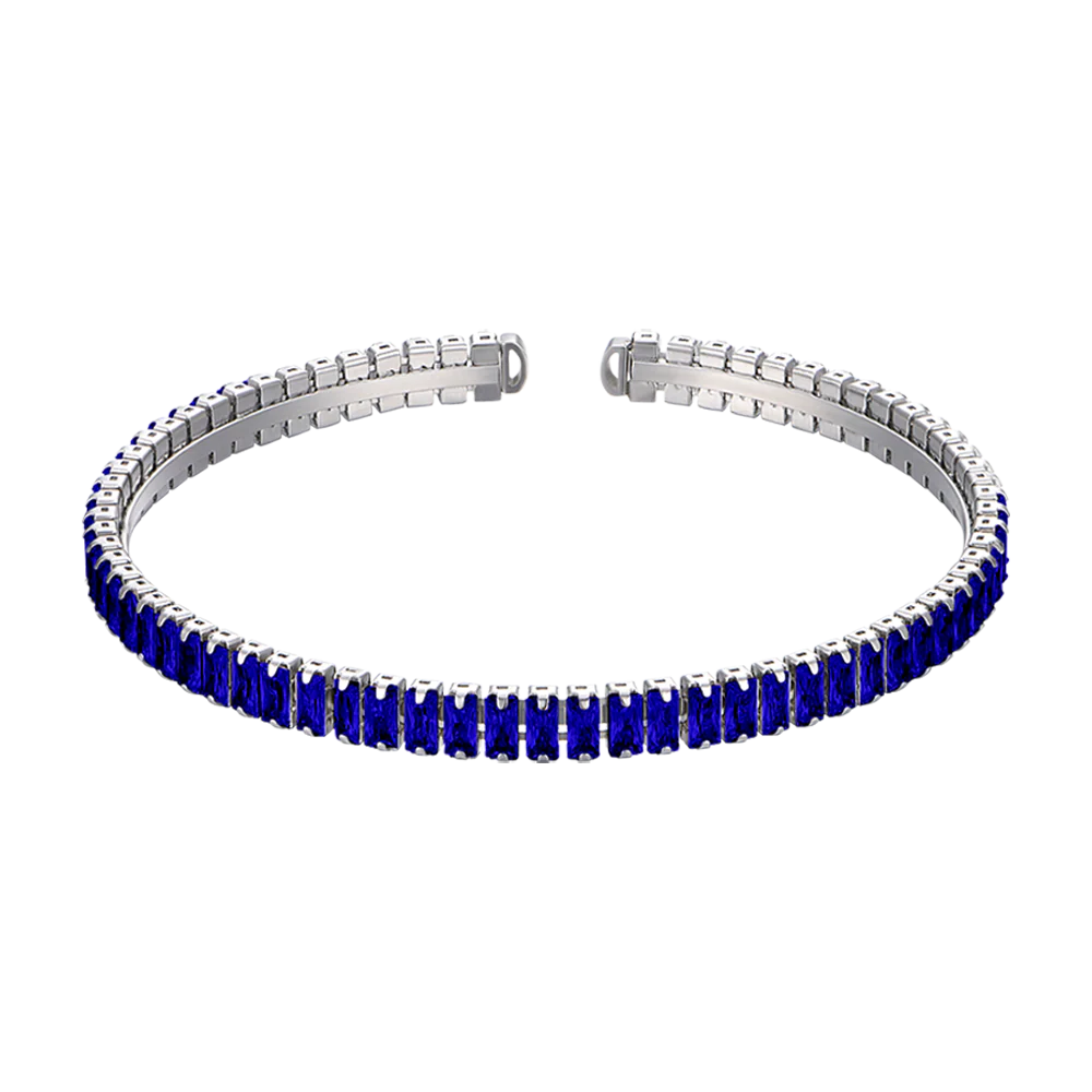 BRACCIALE DONNA IN ACCIAIO CON CRISTALLI BLU