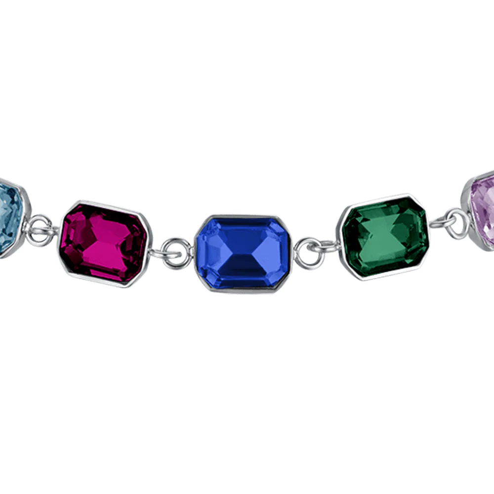 BRACCIALE DONNA IN ACCIAIO CON CRISTALLI MULTICOLOR - Image 4