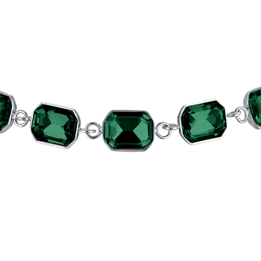 BRACCIALE DONNA IN ACCIAIO CON CRISTALLI VERDI - Image 4