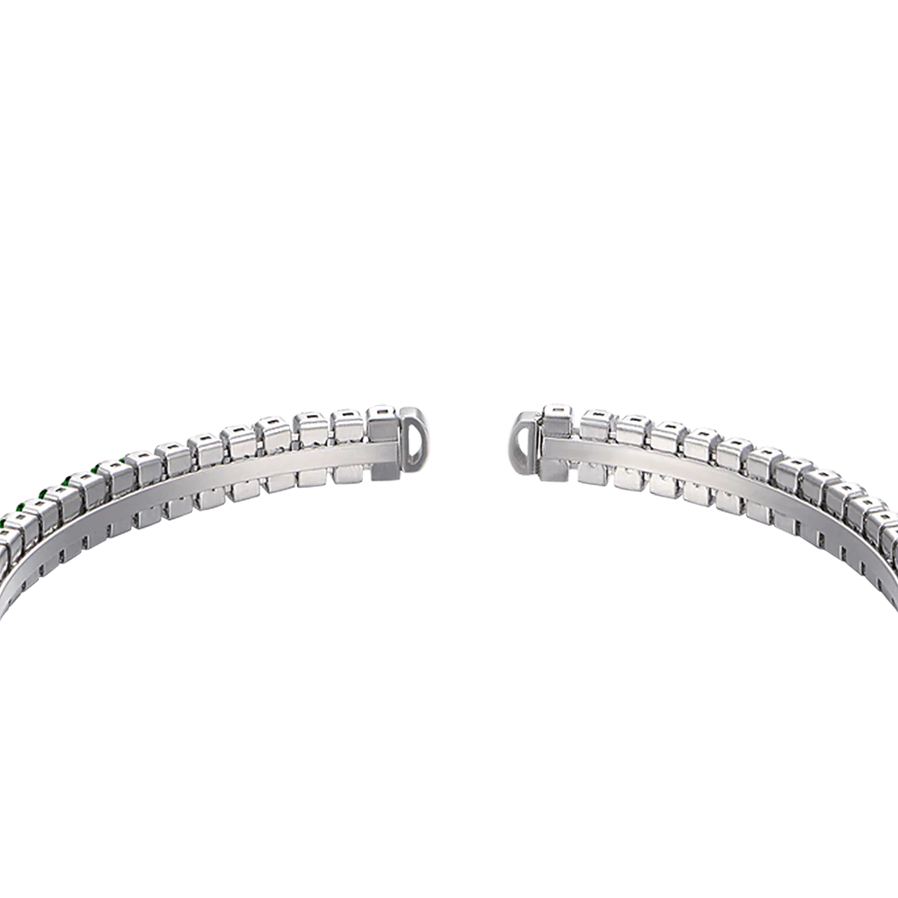 BRACCIALE DONNA IN ACCIAIO CON CRISTALLI VERDI - Image 5