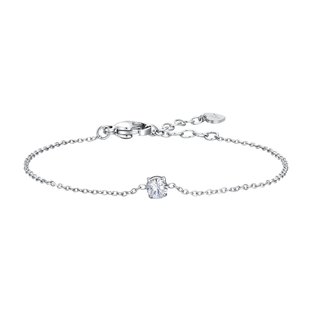 BRACCIALE DONNA IN ACCIAIO  CON CRISTALLO BIANCO