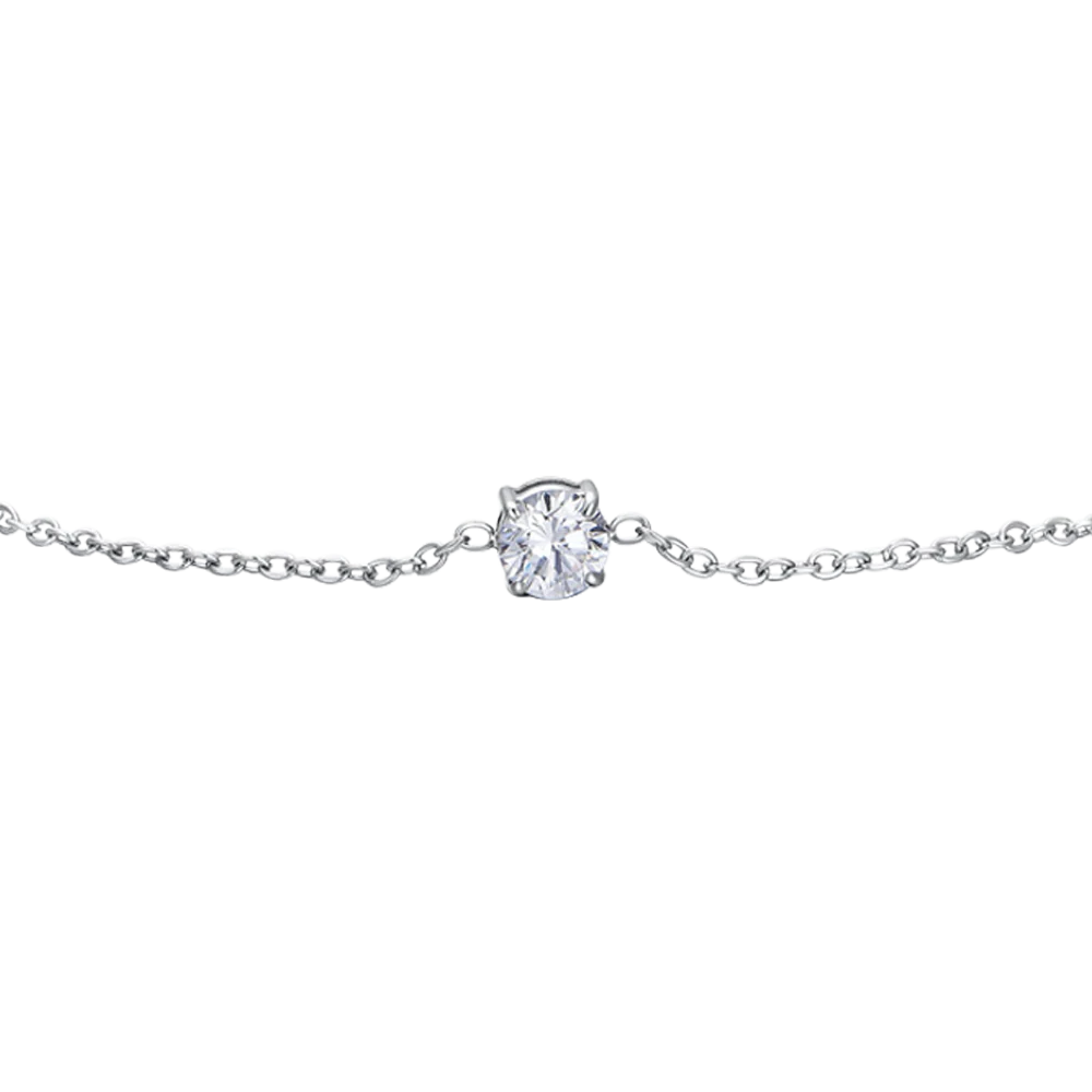 BRACCIALE DONNA IN ACCIAIO  CON CRISTALLO BIANCO - Image 4