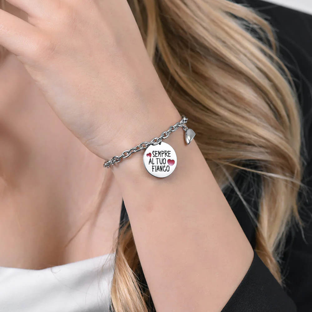 BRACCIALE DONNA IN ACCIAIO CON CUORE CALAMITA - Image 5