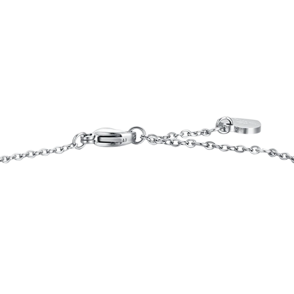 BRACCIALE DONNA IN ACCIAIO CON CUORE CON CRISTALLI BIANCHI - Image 5