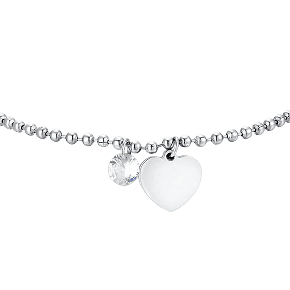 BRACCIALE DONNA IN ACCIAIO CON CUORE E ZIRCONE BIANCO - Image 4
