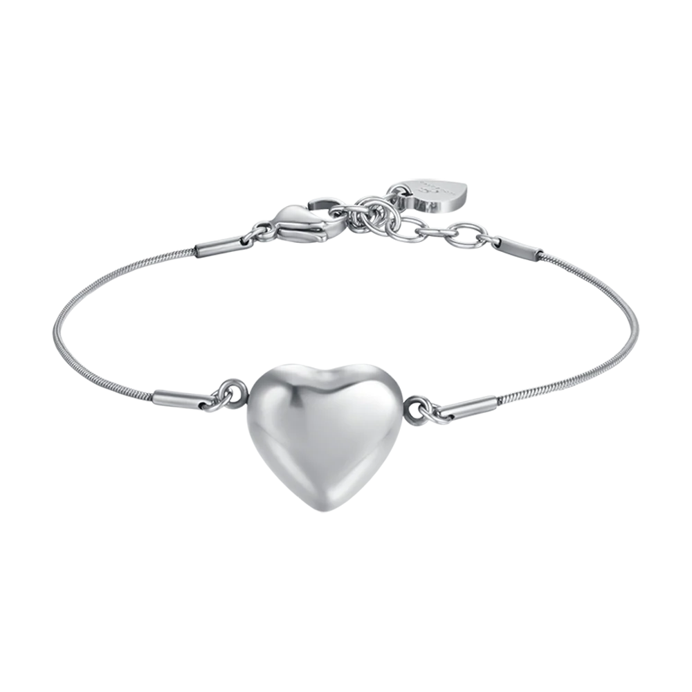 BRACCIALE DONNA IN ACCIAIO CON CUORE PIENO