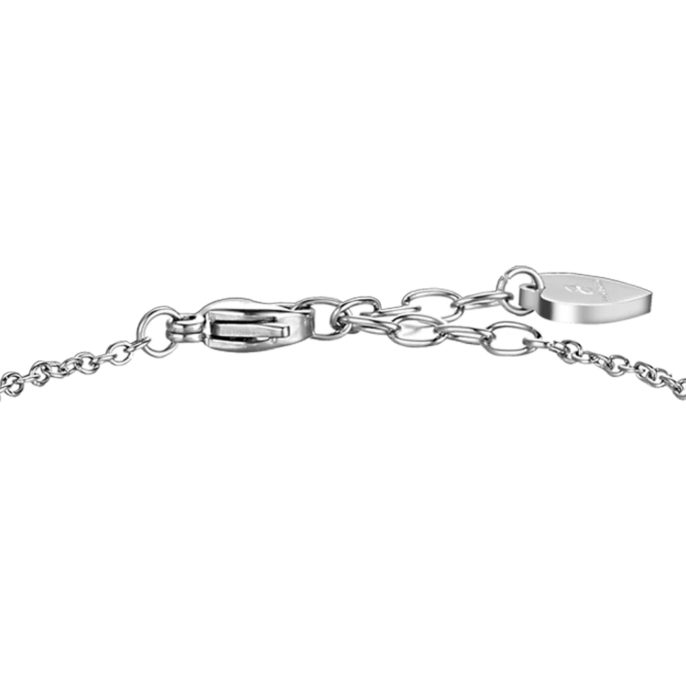 BRACCIALE DONNA IN ACCIAIO CON CUORI E ZIRCONI BIANCHI - Image 5