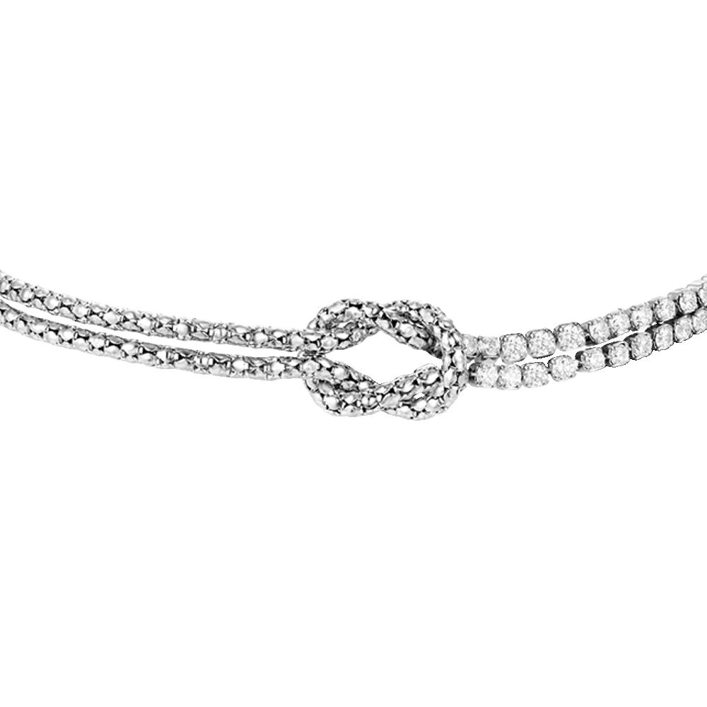 BRACCIALE DONNA IN ACCIAIO CON NODO E ZIRCONI BIANCHI - Image 4