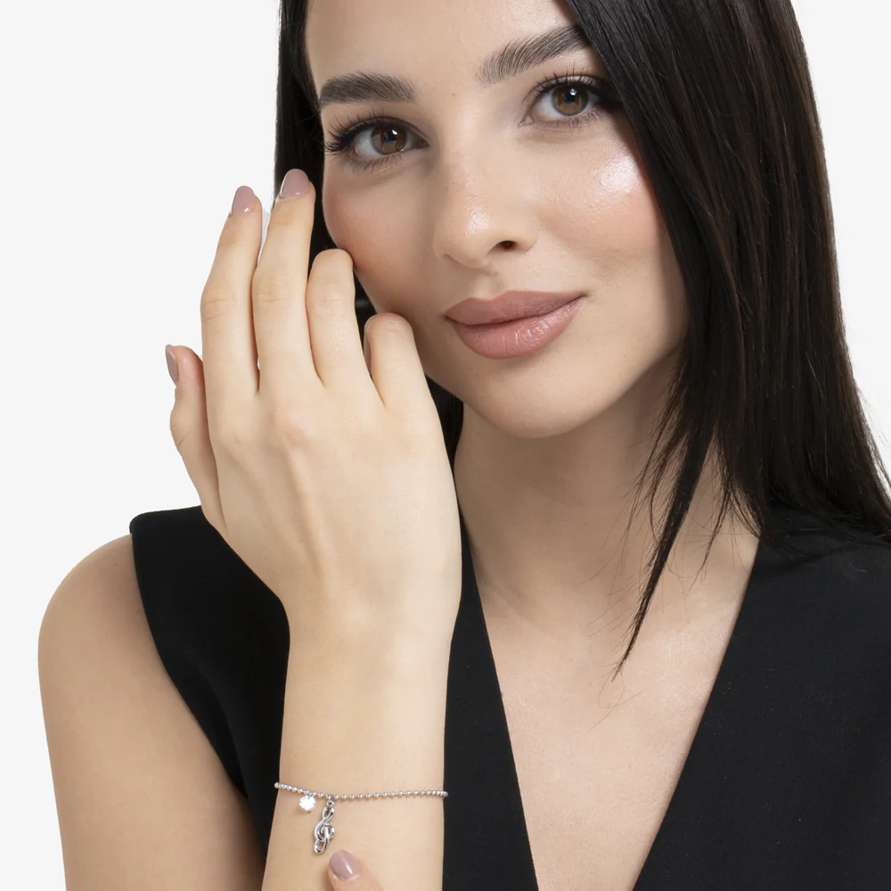 BRACCIALE DONNA IN ACCIAIO CON NOTA MUSICALE E ZIRCONE BIANCO - Image 3