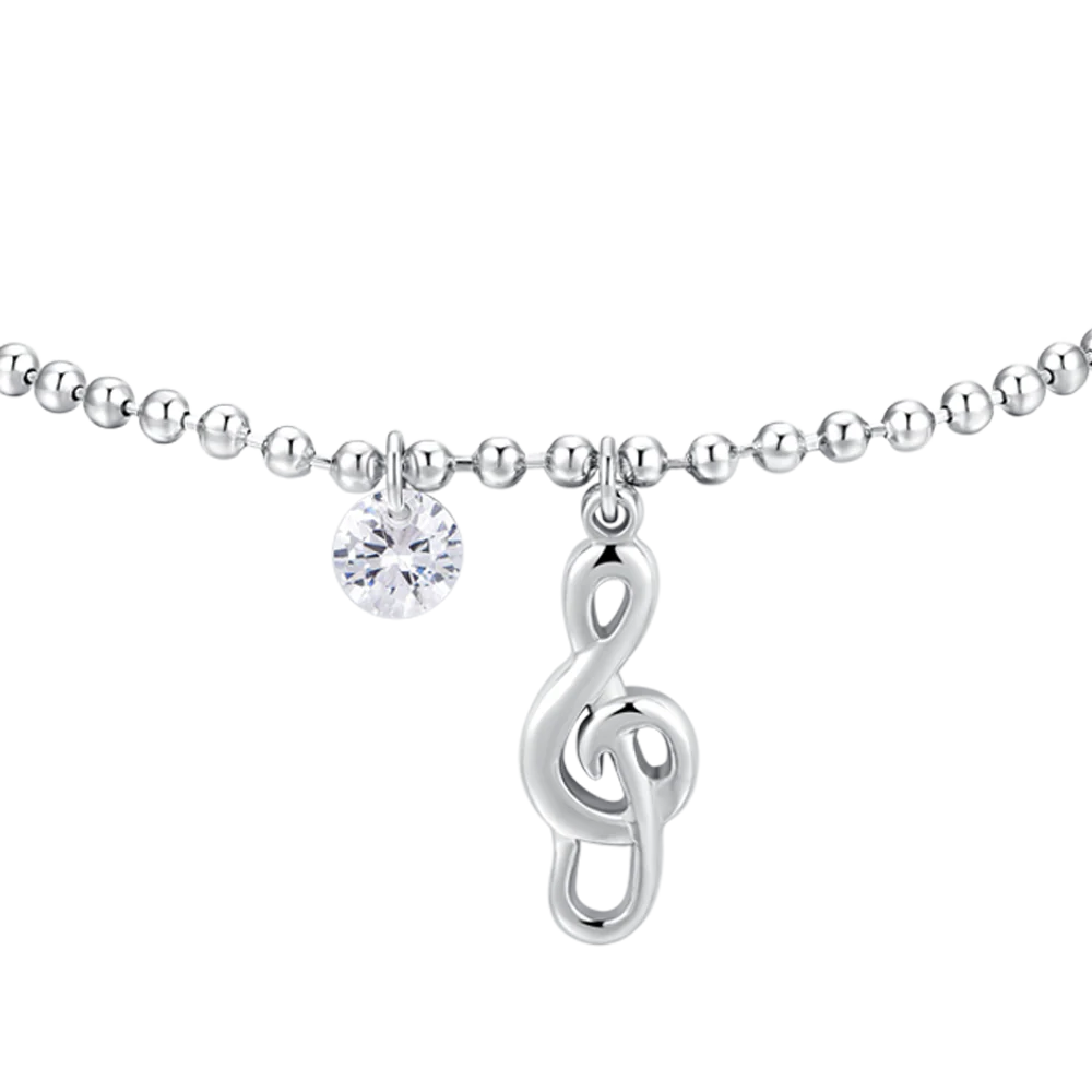 BRACCIALE DONNA IN ACCIAIO CON NOTA MUSICALE E ZIRCONE BIANCO - Image 4