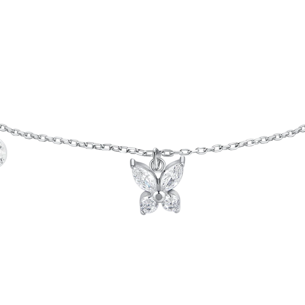 BRACCIALE DONNA IN ACCIAIO CON PENDENTE FARFALLA ED ALI ZIRCONE BIANCO - Image 4