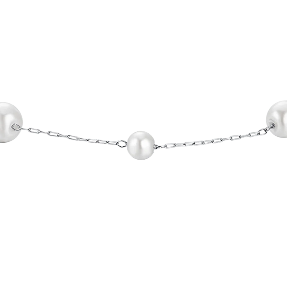 BRACCIALE DONNA IN ACCIAIO CON PERLE SINTETICHE - Image 4