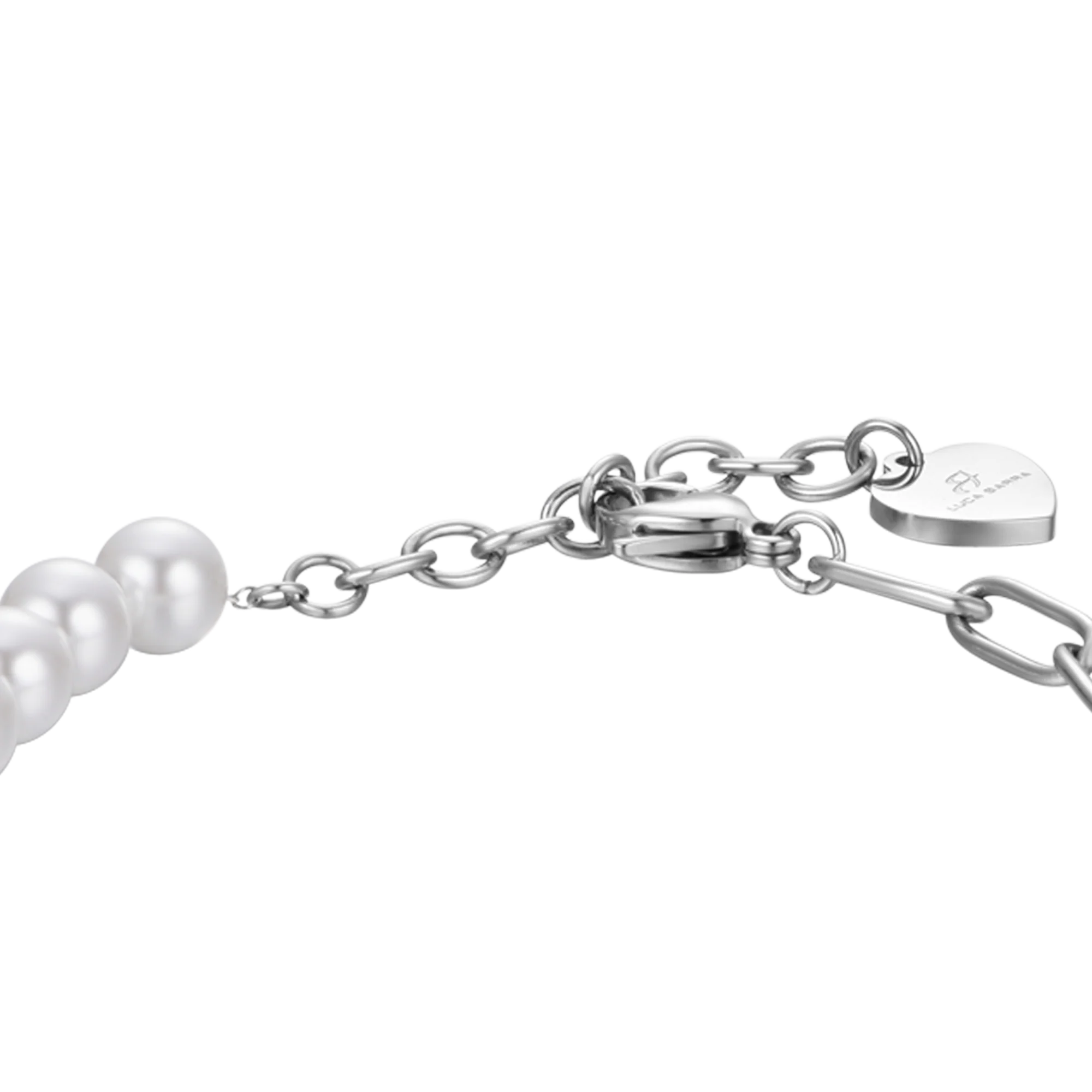 BRACCIALE DONNA IN ACCIAIO CON PERLE BIANCHE - Image 5