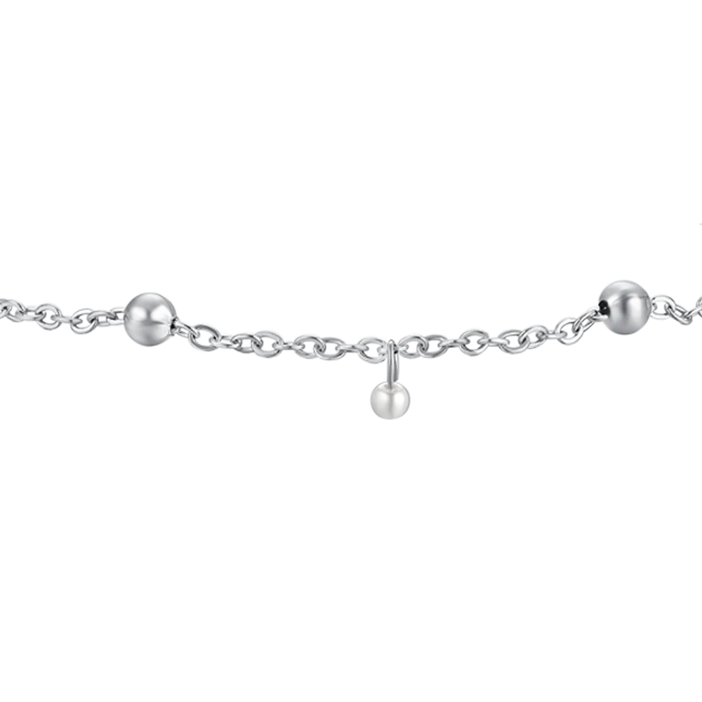 BRACCIALE DONNA IN ACCIAIO CON PERLE BIANCHE - Image 4